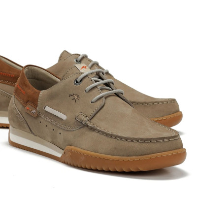 Zapatos nauticos en nobuk beige Bruno de Fluchos hombre - F2434