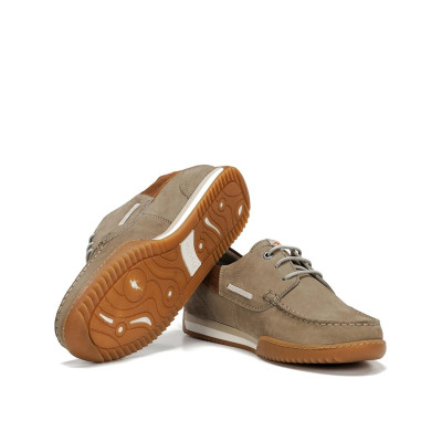 Zapatos nauticos en nobuk beige Bruno de Fluchos hombre - F2434