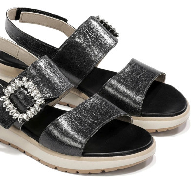 Sandalias negras de vestir bajas Ter para mujer Dorking by Fluchos - Dk9724n