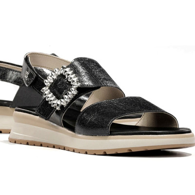Sandalias negras de vestir bajas Ter para mujer Dorking by Fluchos - Dk9724n