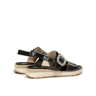 Sandalias negras de vestir bajas Ter para mujer Dorking by Fluchos - Dk9724n