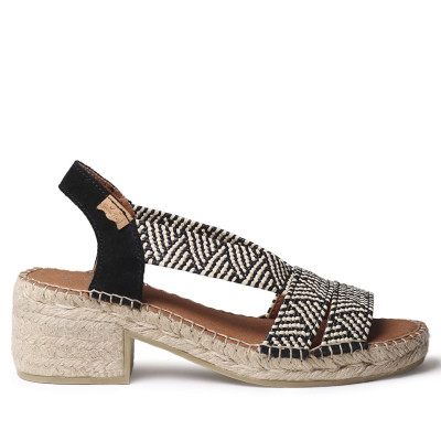 Alpargatas artesanales Dalyn Toni Pons con tacón negras - Tpdalynn