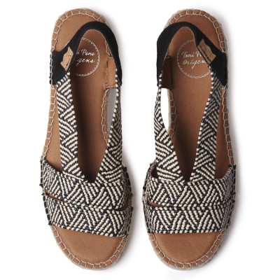 Alpargatas artesanales Dalyn Toni Pons con tacón negras - Tpdalynn