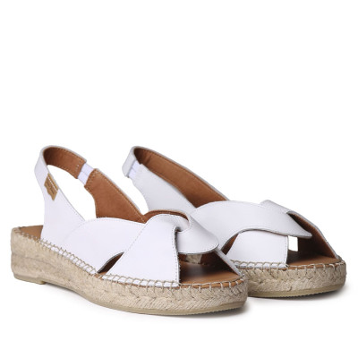 Alpargatas de piel blanca Enola-p para mujer de Toni Pons - Tpenolapb