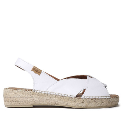 Alpargatas de piel blanca Enola-p para mujer de Toni Pons - Tpenolapb