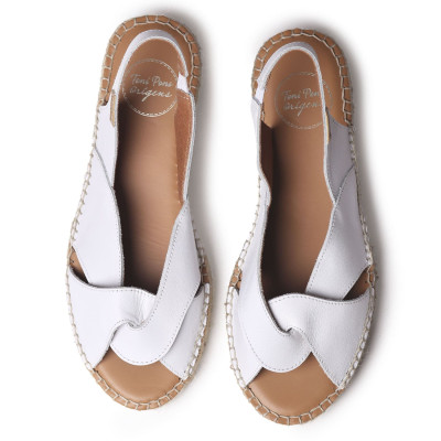 Alpargatas de piel blanca Enola-p para mujer de Toni Pons - Tpenolapb