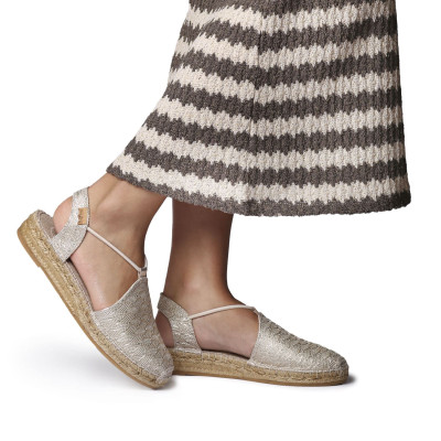 Alpargatas planas de mujer Nerea dorada brillos Toni Pons - Tpnereacgo