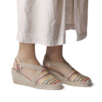 Alpargatas de cuña media Terra en rafia para mujer Toni Pons - Tpterranmb