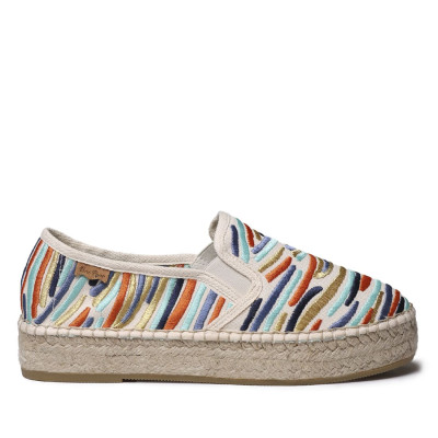 Alpargatas planas con plataforma bordadas Pola Toni Pons - Tppolac