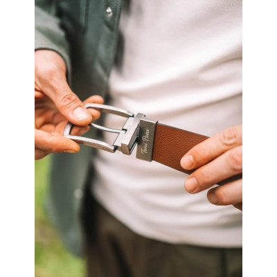 Cinturón de hebilla reversible Estanis de piel negro y marrón Toni Pons - Tpestanis