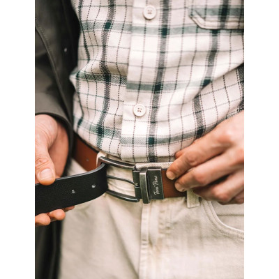 Cinturón de hebilla reversible Estanis de piel negro y marrón Toni Pons - Tpestanis