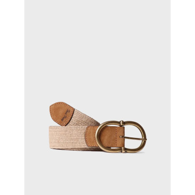 Cinturón de tejido tipo esparto en beige para mujer Toni Pons - Tpnela