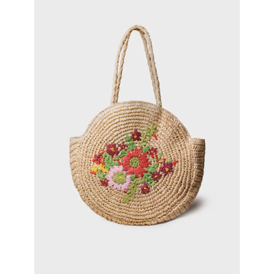 Bolso tipo rafia redondo floral Rubina peonía de Toni Pons mujer -  Tprubina
