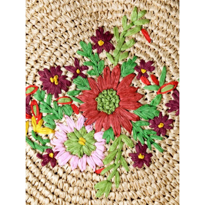 Bolso tipo rafia redondo floral Rubina peonía de Toni Pons mujer -  Tprubina