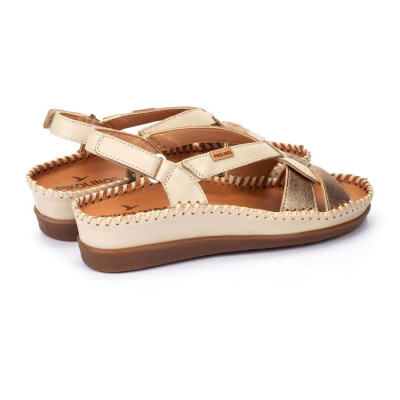 Sandalias Cadaqués con cuña abiertas Pikolinos piel metalizada - Pk1839c1