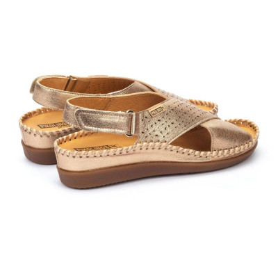 Sandalias Pikolinos mujer Cadaqués abierta con cuña oro - Pk0848cl