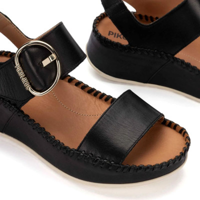 Sandalias de cuña Marina Pikolinos con velcro negras mujer - Pk0709n