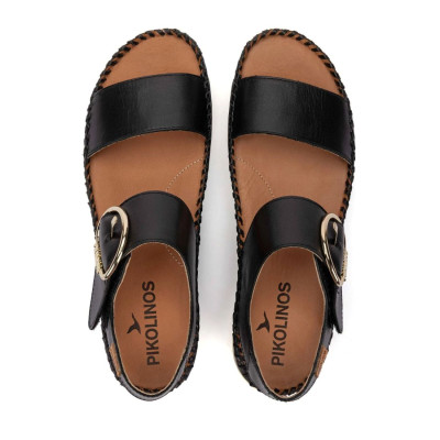 Sandalias de cuña Marina Pikolinos con velcro negras mujer - Pk0709n