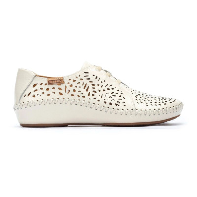 Zapatos blancos mujer Vallarta Pikolinos calados con elásticos - Pk6554783