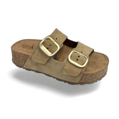 Sandalias Bio de Yokono plataforma con hebillas en piel - Yo003