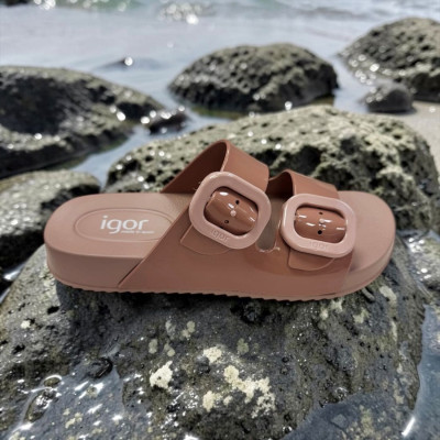 Chanclas anatómicas Igor Habana brillo rosa con hebillas - Ig10334r