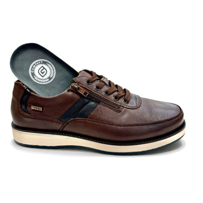 Zapatos ancho especial impermeables G Comfort con cremallera marrones - Gc1727c