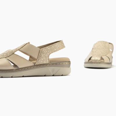 Sandalias cuña baja pies delicados Pitillos con elasticos - P11003