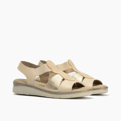 Pitillos sandalias ancho especial con brillantes cuña baja mujer - P11002