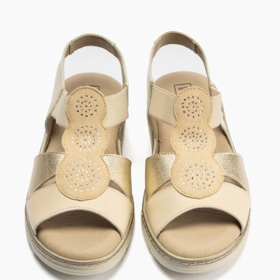 Pitillos sandalias ancho especial con brillantes cuña baja mujer - P11002