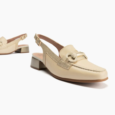Mocasines comodos tacon bajo para mujer Pitillos destalonados - P11151