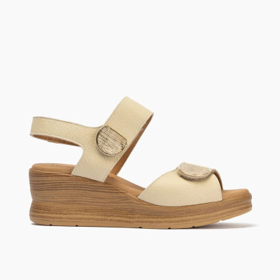 Sandalias con plataforma y velcros en piel Pitillos - P11054