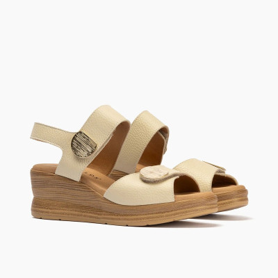 Sandalias con plataforma y velcros en piel Pitillos - P11054