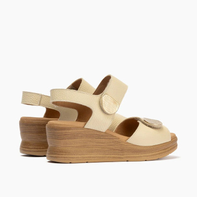 Sandalias con plataforma y velcros en piel Pitillos - P11054