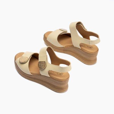 Sandalias con plataforma y velcros en piel Pitillos - P11054