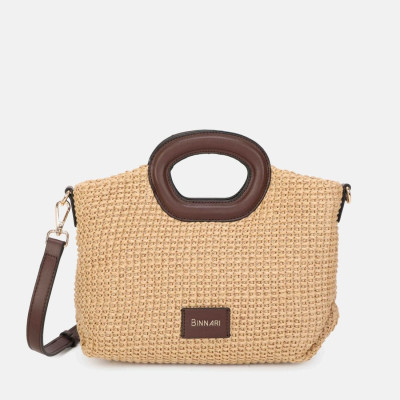 Bolso de mano Brisa en rafia con bandolera Binnari - Cnp20951