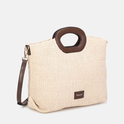 Bolso de mano grande Brisa en rafia cruda y beige mujer - Cnp20950
