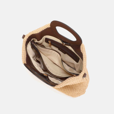 Bolso de mano grande Brisa en rafia cruda y beige mujer - Cnp20950