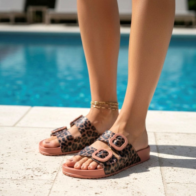 Chanclas de piscina Igor con hebillas comodas para mujer salmon - Ig10336s