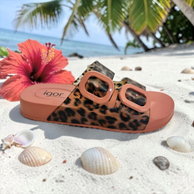Chanclas de piscina Igor con hebillas comodas para mujer salmon - Ig10336s
