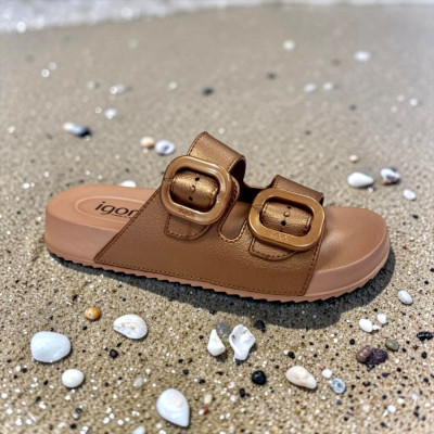 Sandalias Igor de piscina en bronce con hebillas para mujer - Ig10345b