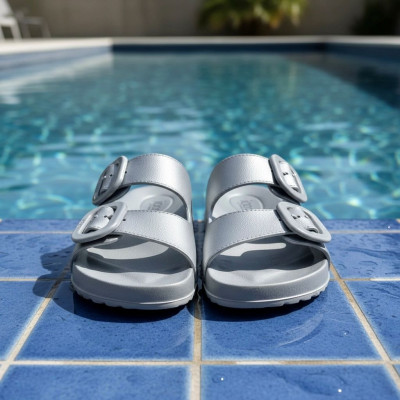 Sandalias para piscina Igor plata metal con hebillas anatomicas - Ig10345p