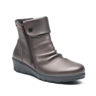 Bota con cuña ancho especial impermeable GComfort piel marron mujer - Gc7985z