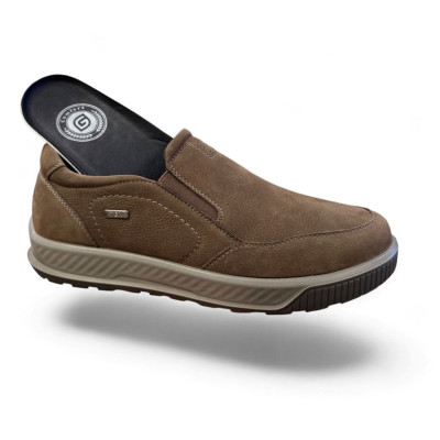 Zapatos mocasines nobuck marrón G Comfort ancho especial hombre - Gca951cf