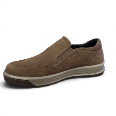 Zapatos mocasines nobuck marrón G Comfort ancho especial hombre - Gca951cf