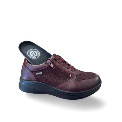 Zapatos deportivos burdeos ancho especial G Comfort con cremalleras - Gcp819rf