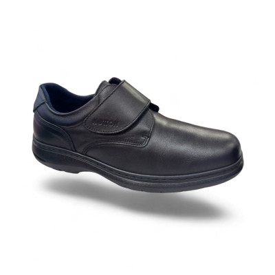 Notton zapato velcro ancho especial hombre en negro - N0103