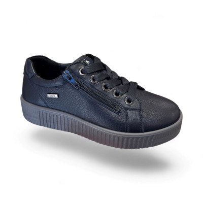 Zapato deportivo azul horma ancha mujer G Comfort con cremallera impermeable - Gc912l