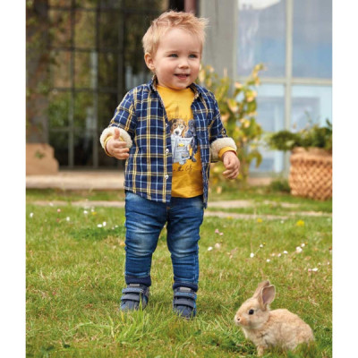 Bota Mayoral bebe 21 y 22  velcro marino - ma42070