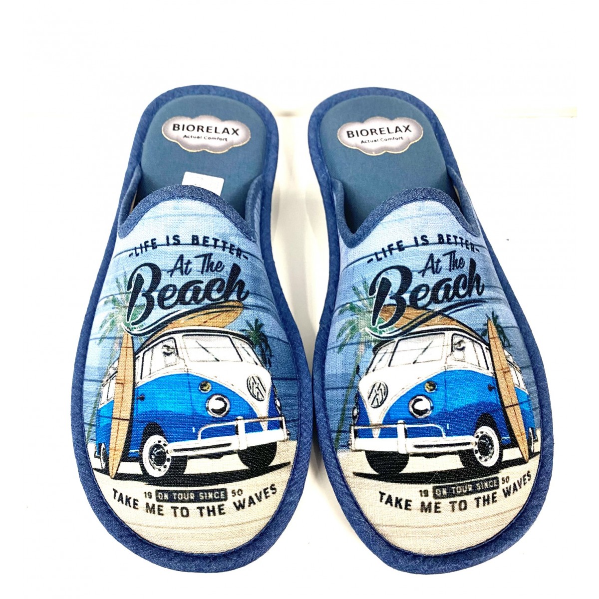 Biorelax zapatilla rebajas de casa acolchada Chico azul Bio1421