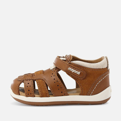 Mayoral sandalia de piel bebe niño cuero y marino Ma41174